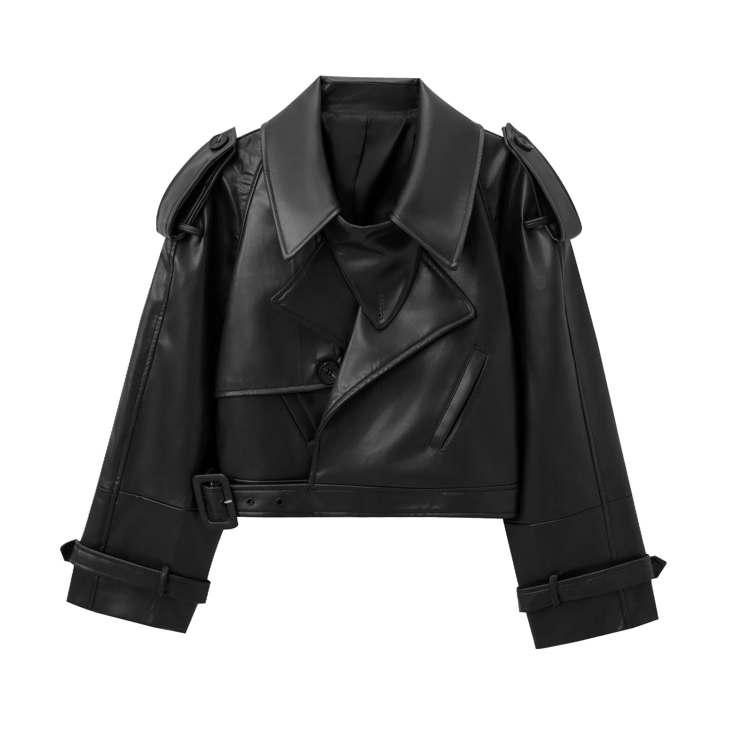 Bomber en Faux Cuir – Coupe Courte et Streetwear