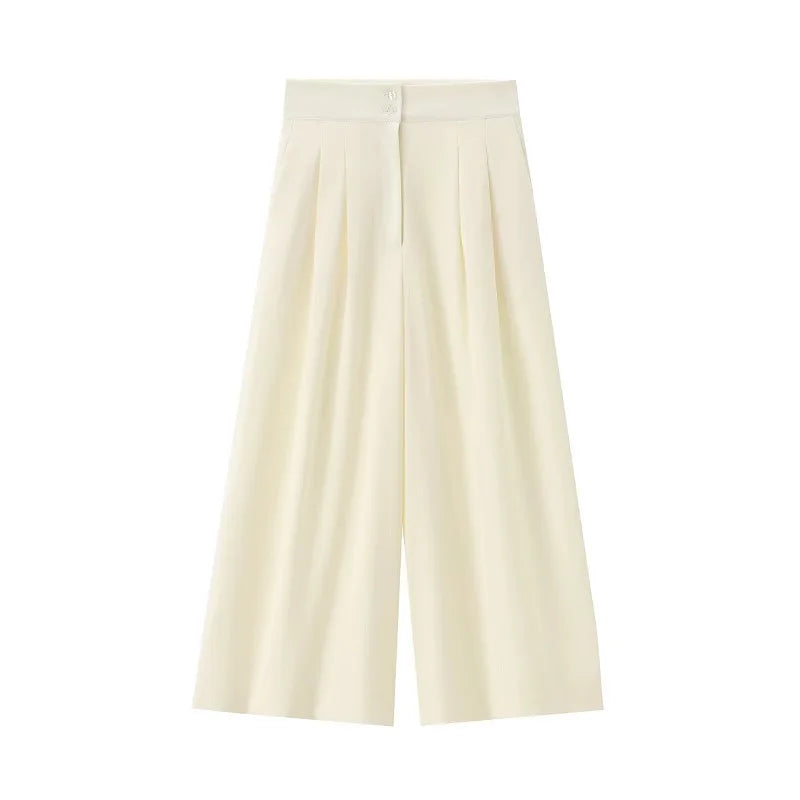 Ensemble Pantalon Large & Top Sans Manches – 2 Pièces Décontracté