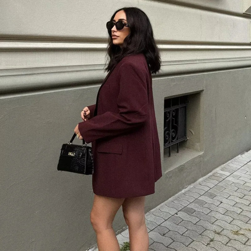Blazer Élégance – Coupe Droite et Oversized, Chic et Moderne