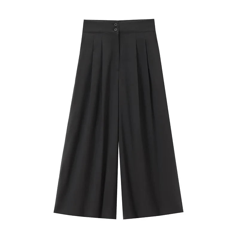 Ensemble Pantalon Large & Top Sans Manches – 2 Pièces Décontracté