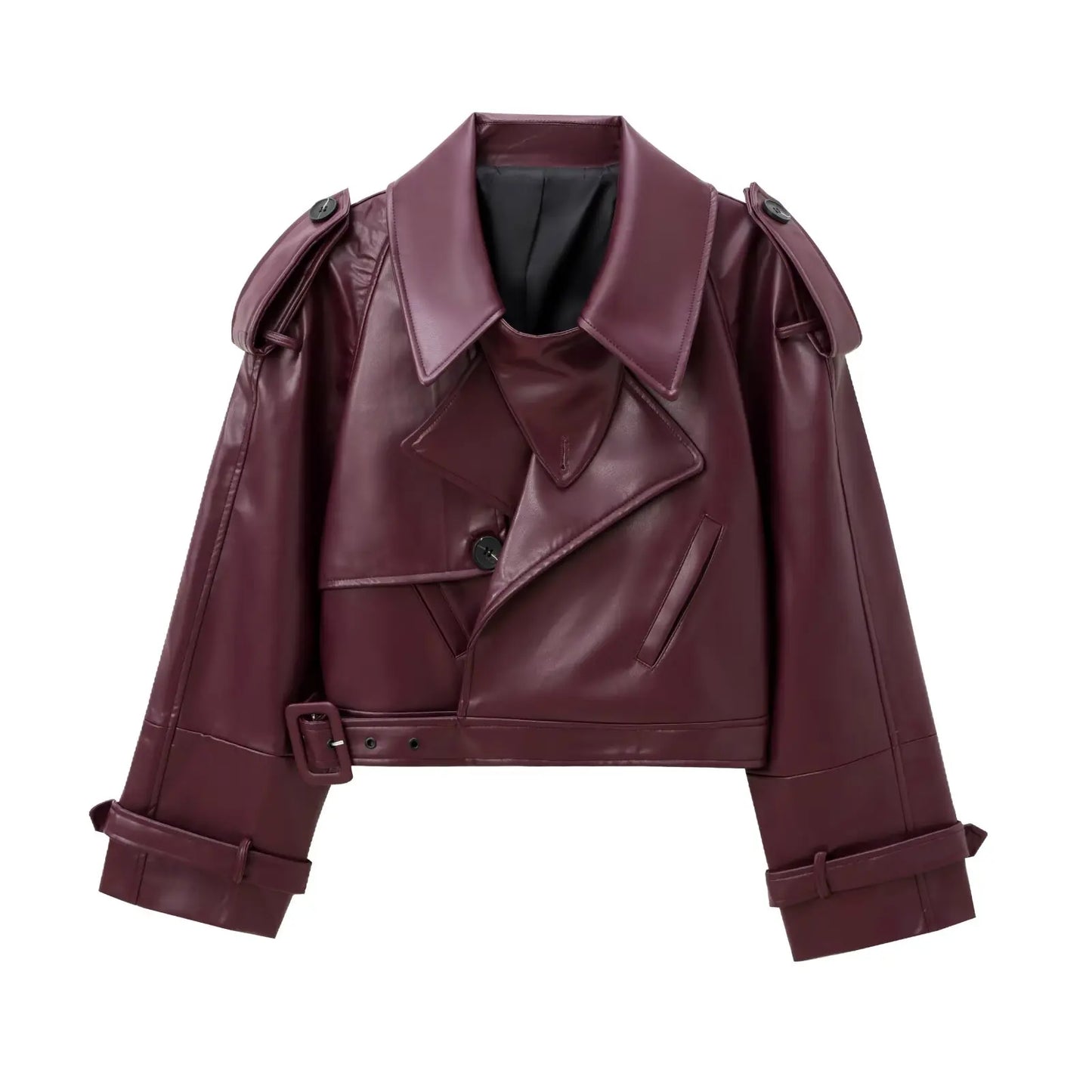 Bomber en Faux Cuir – Coupe Courte et Streetwear