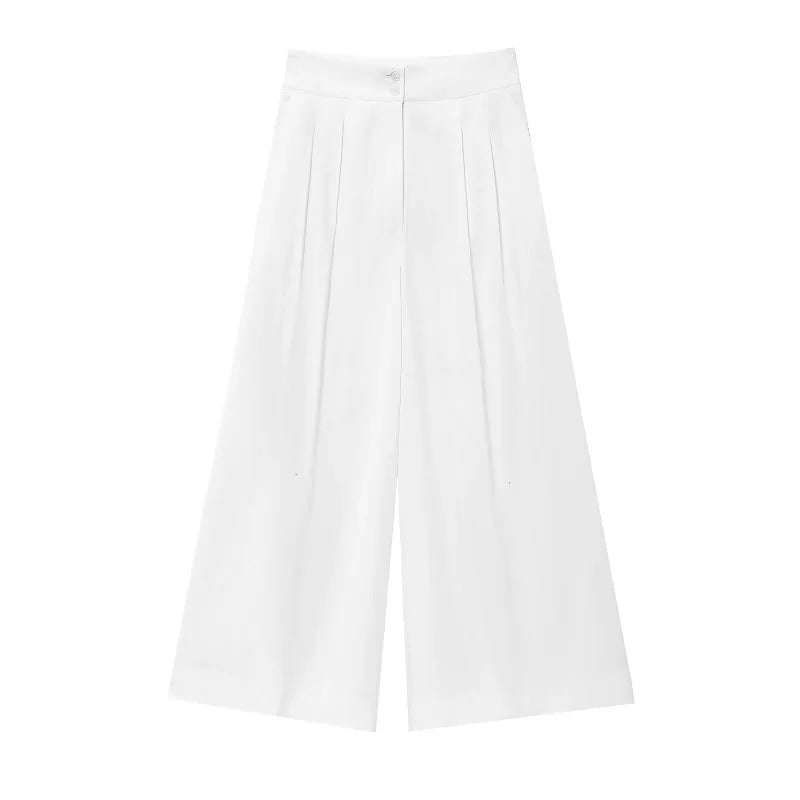 Ensemble Pantalon Large & Top Sans Manches – 2 Pièces Décontracté