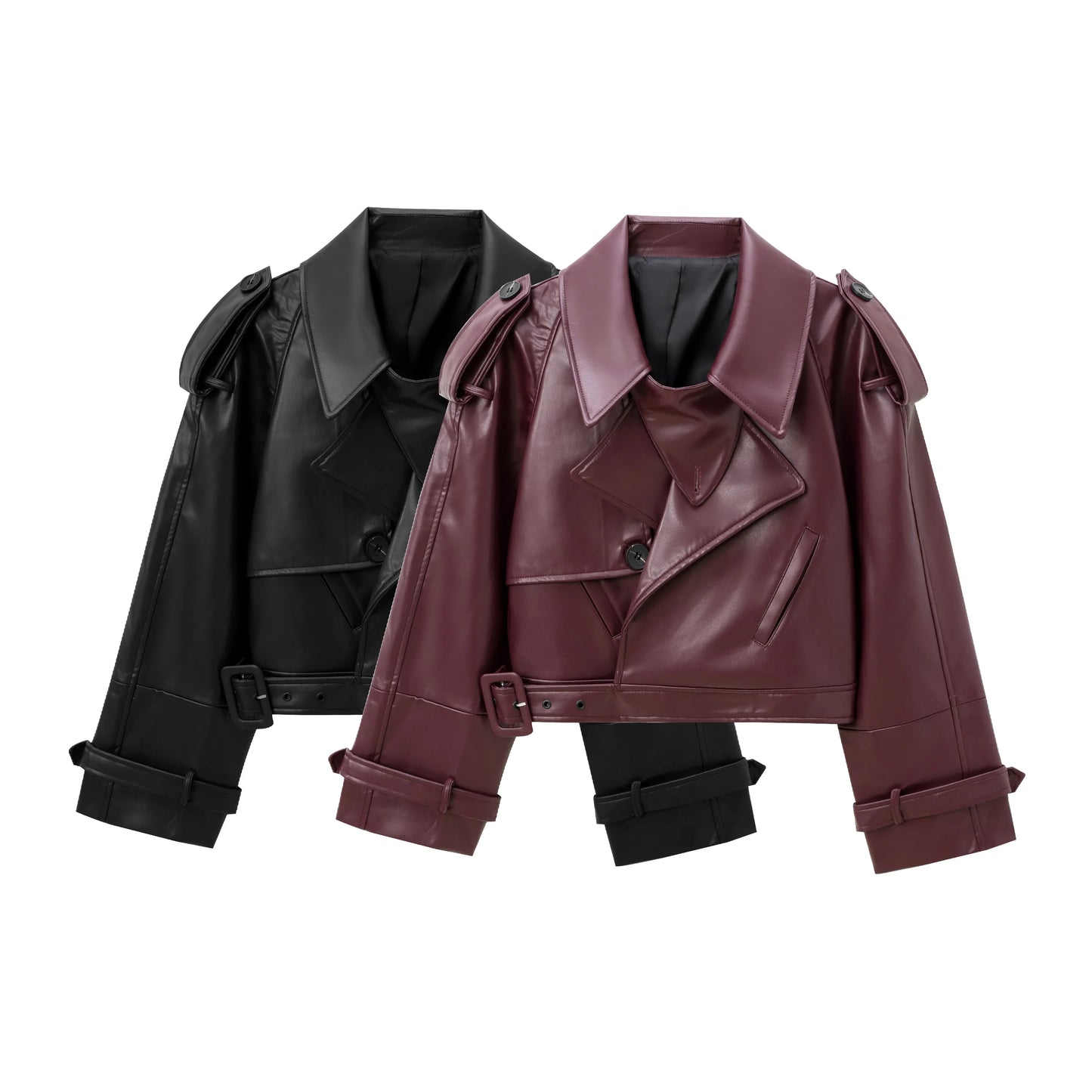Bomber en Faux Cuir – Coupe Courte et Streetwear