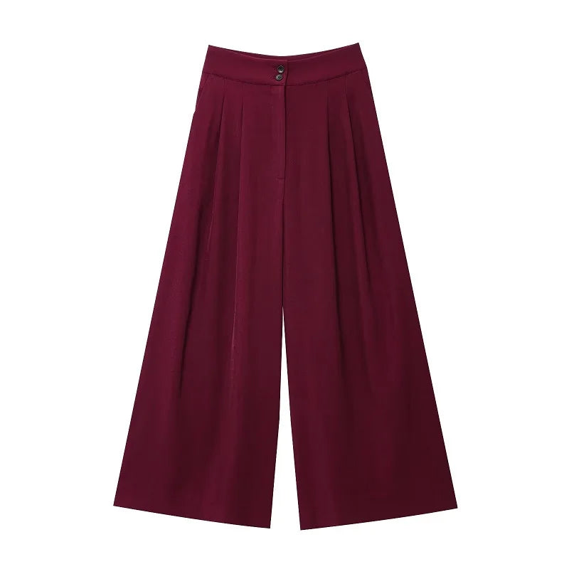 Ensemble Pantalon Large & Top Sans Manches – 2 Pièces Décontracté