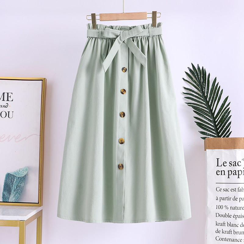 Jupe Boutonnée Coton & Lin