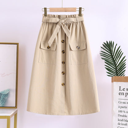 Jupe Boutonnée Coton & Lin