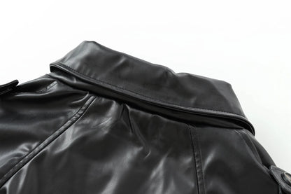 Bomber en Faux Cuir – Coupe Courte et Streetwear