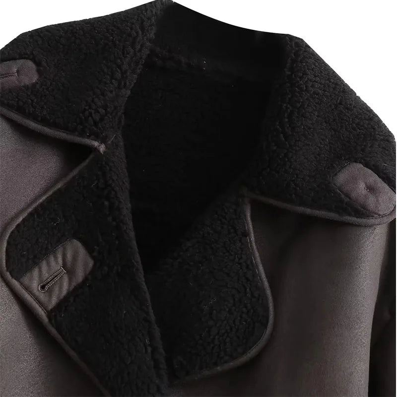 Veste Élégance Cuir – Chaude et Douce, Automne/Hiver