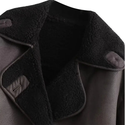 Veste Élégance Cuir – Chaude et Douce, Automne/Hiver