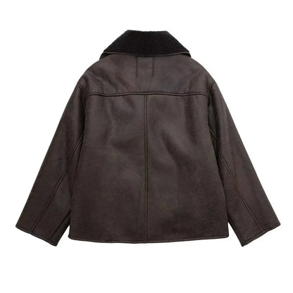 Veste Élégance Cuir – Chaude et Douce, Automne/Hiver