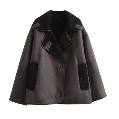 Veste Élégance Cuir – Chaude et Douce, Automne/Hiver