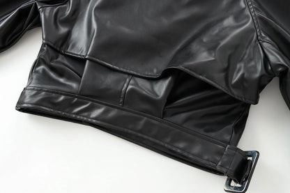 Bomber en Faux Cuir – Coupe Courte et Streetwear