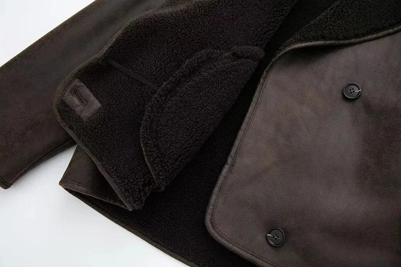 Veste Élégance Cuir – Chaude et Douce, Automne/Hiver