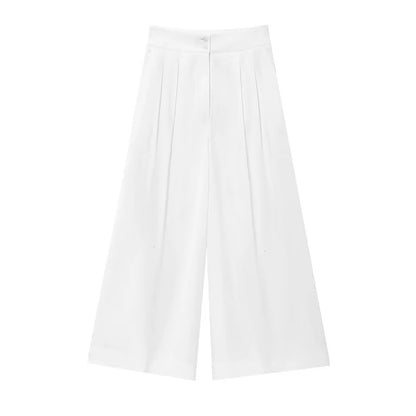 Ensemble Pantalon Large & Top Sans Manches – 2 Pièces Décontracté