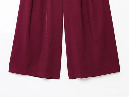 Ensemble Pantalon Large & Top Sans Manches – 2 Pièces Décontracté