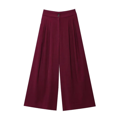 Ensemble Pantalon Large & Top Sans Manches – 2 Pièces Décontracté
