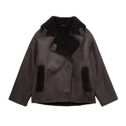 Veste Élégance Cuir – Chaude et Douce, Automne/Hiver