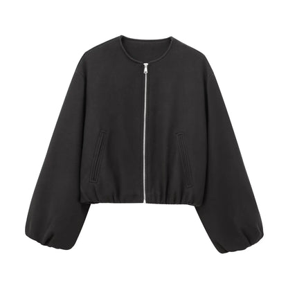 Blouson Noir Femme - Coupe Moderne et Confortable