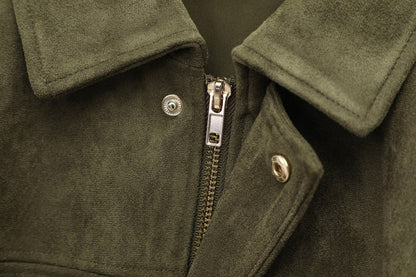 Veste Bomber en Suède Verte – Style Street Hipster
