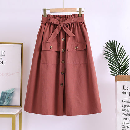 Jupe Boutonnée Coton & Lin