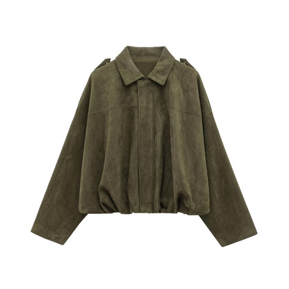 Veste Bomber en Suède Verte – Style Street Hipster