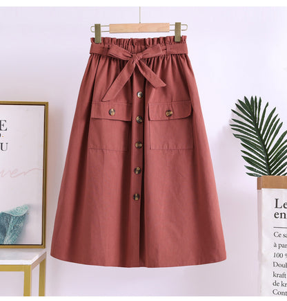 Jupe Boutonnée Coton & Lin