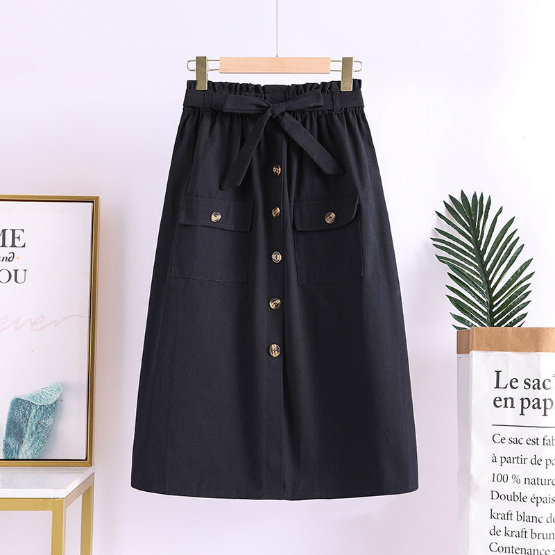 Jupe Boutonnée Coton & Lin