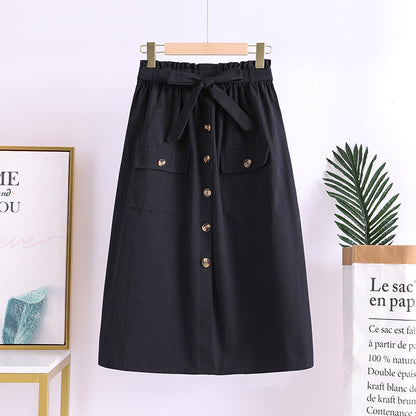 Jupe Boutonnée Coton & Lin