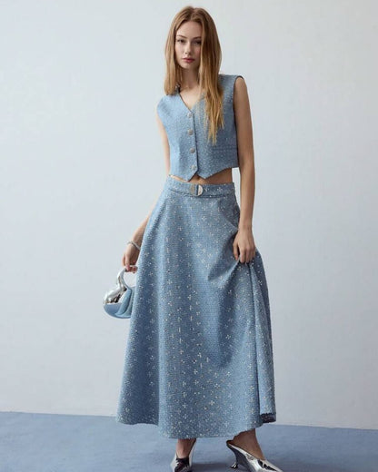 Jupe Parapluie Pailletée – Élégance Rétro