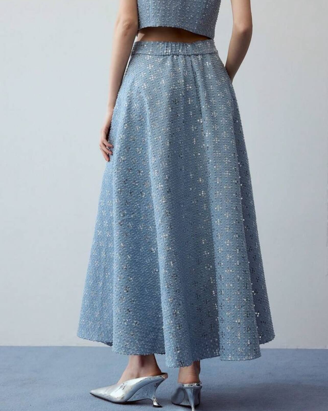 Jupe Parapluie Pailletée – Élégance Rétro